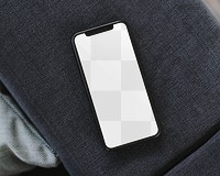 Mobile phone screen png mockup, digital device