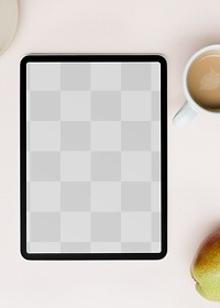 Tablet screen png mockup, digital device