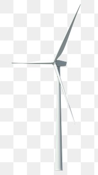 Wind turbine png 3D clipart, eco-friendly power generator on transparent background