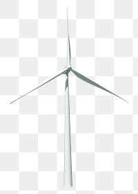 Wind turbine png 3D clipart, eco-friendly power generator on transparent background