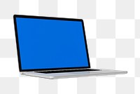 Notebook with blue screen transparent png