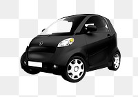 Side view of a black microcar in 3D