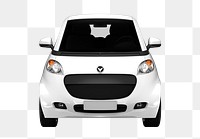 Front view of a white microcar in 3D
