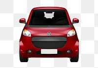 Front view of a red microcar in 3D