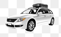 Side view of a white SUV in 3D