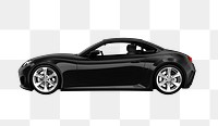 Side view of a black sports car in 3D