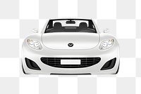 Front view of a white sports car in 3D