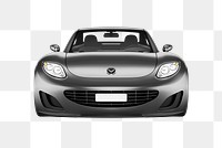 Front view of a silver sports car in 3D