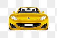 Front view of a yellow sports car in 3D
