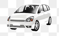 Side view of a white minivan in 3D