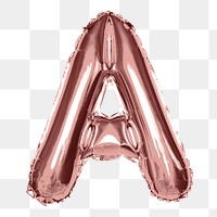 Pink A balloon png clipart, alphabet letter, transparent background