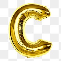 C alphabet balloon png sticker, party letter, transparent background
