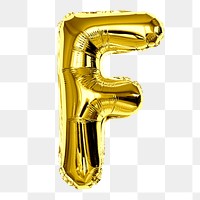 F alphabet balloon png sticker, party letter, transparent background