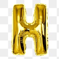 H alphabet balloon png sticker, party letter, transparent background