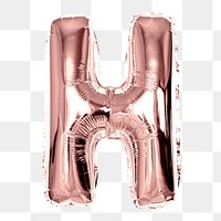 Pink H balloon png clipart, H alphabet letter, transparent background