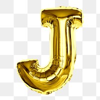 J alphabet balloon png sticker, party letter, transparent background