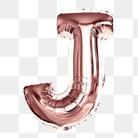J balloon png clipart, pink alphabet letter, transparent background