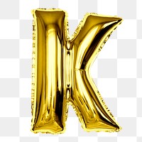 K alphabet balloon png sticker, party letter, transparent background