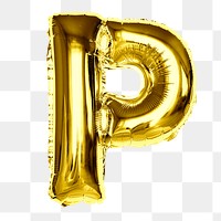 P alphabet balloon png sticker, party letter, transparent background