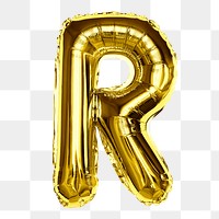 R alphabet png balloon sticker, party letter, transparent background