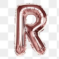 Letter R png clipart, pink alphabet balloon, transparent background