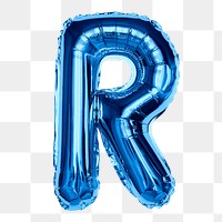 Alphabet R png clipart, foil balloon letter, transparent background