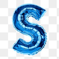 S alphabet png clipart, balloon letter, transparent background