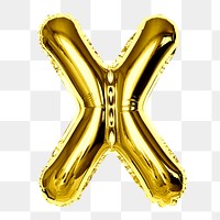 X alphabet balloon png sticker, party letter, transparent background