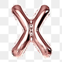 X alphabet balloon png sticker, party letter, transparent background