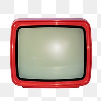 Retro red television transparent png