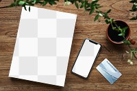 Blank page and smartphone screen design element
