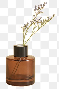 Dried grass flower in a brown bottle design element