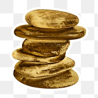 Gold stacked stone sticker design element
