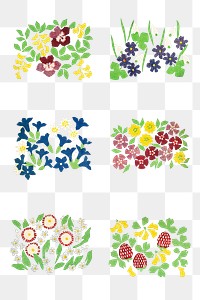 Floral lithograph style pack template