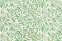 William Morris png willow bough pattern background, vintage green, nature illustration