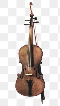 Vintage hand drawn violin and bow design element