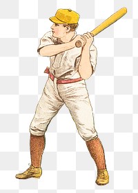 Hand drawn baseball player design element