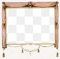 Vintage rectangle frame with curtains and tassels design element