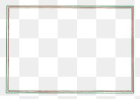 Vintage rectangle green and red line frame design element
