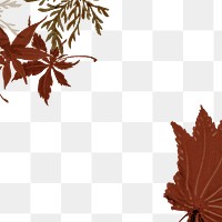 Brown maple leaf frame design element