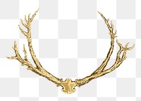 Vintage gold deer antlers design element