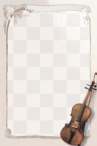 Rectangle floral frame with violin design element