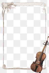 Rectangle floral frame with violin design element