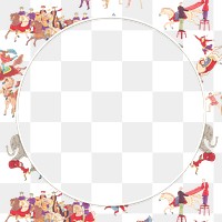 Round circus performance frame design element