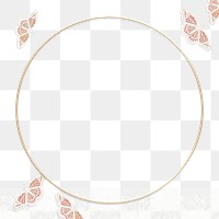 Round frame with butterflies design element