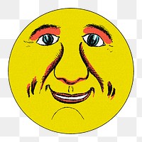 Smiling celestial sun face design element