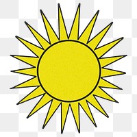 Yellow sun with ray design element