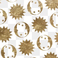 Gold celestial pattern design element