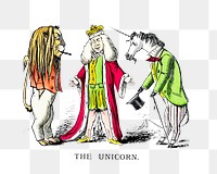 PNG Drawing of the unicorn and other caricatures, transparent background