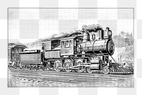 PNG Drawing of a steam engine train, transparent background
